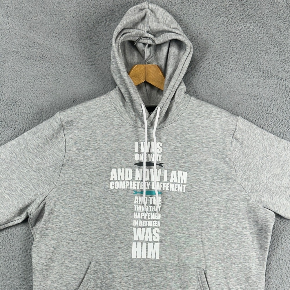 The Chosen Mens Hoodie Sweatshirt XL Grey Graphic Print Pullover‎ Drawstring NEW